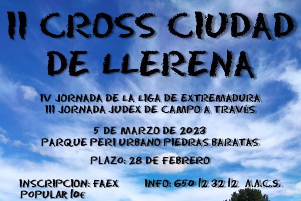 II Cross “Ciudad de Llerena” IV Jornada Liga Autonómica y III Prueba Judex de Campo a Través: Resultados