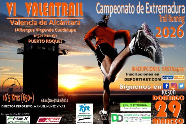 Campeonato de Extremadura de Trail y VI Valentrail: Inscritos